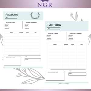 Plantilla de Factura Profesional | 2 Diseños Editables para Emprendedores Celeste