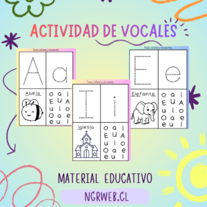 Libro Vocales: Trazar y Colorear